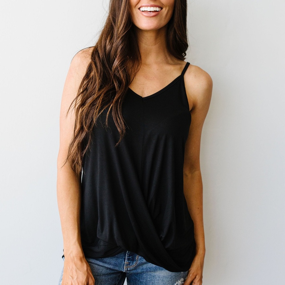 Simply Twisted Tank in Black - Picture 5 of 9